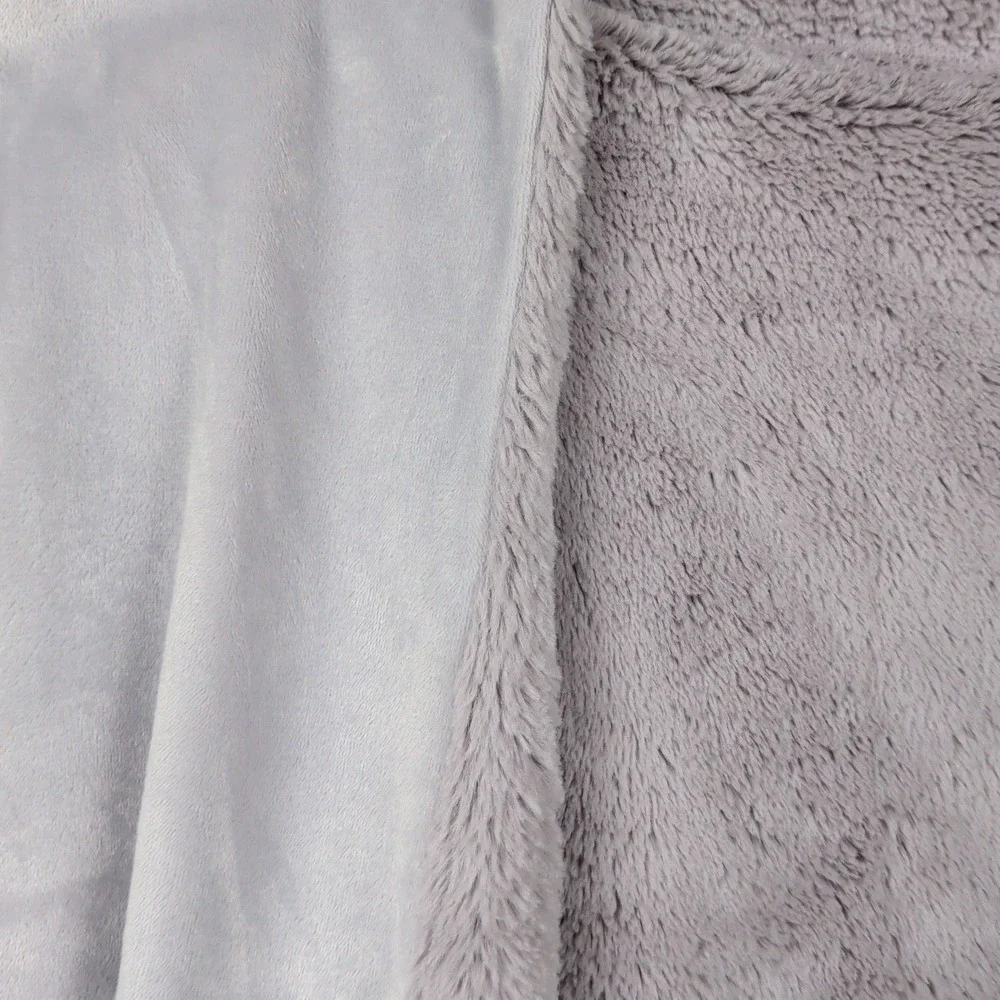 Pottery Barn Kids Plush Stroller Blanket Gray Double Side Gender Neutral Minimal